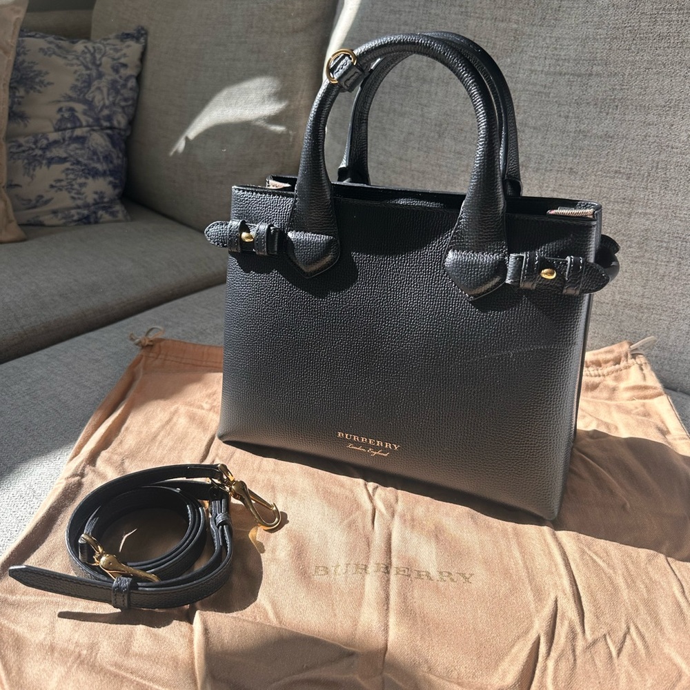 Burberry Black Textured Leather Satchel